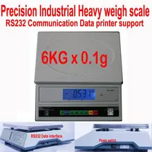 Новые Прецизионные платформенные весы 6 кг x 0,1 г APTW418 RS232 порт данных печать Измерение веса промышленные весы кухонные весы
