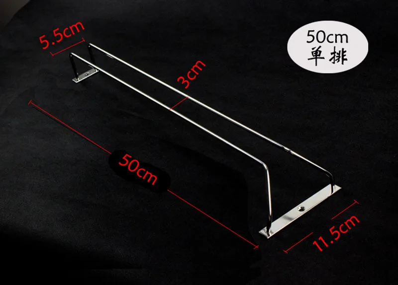 2 комплекта нержавеющая сталь стойка для стаканов держатели серебро 50 см длинные 2 ряда вешалка с винтами Висячие 6 стекло для ПК полки стеллажи для вина