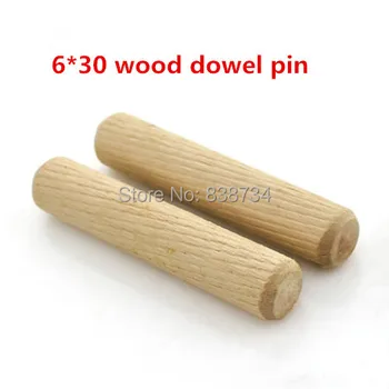 

100pcs 6*30 wood grooved dowel pin wood wooden dowel pin, wood dowel pin for furniture fittings