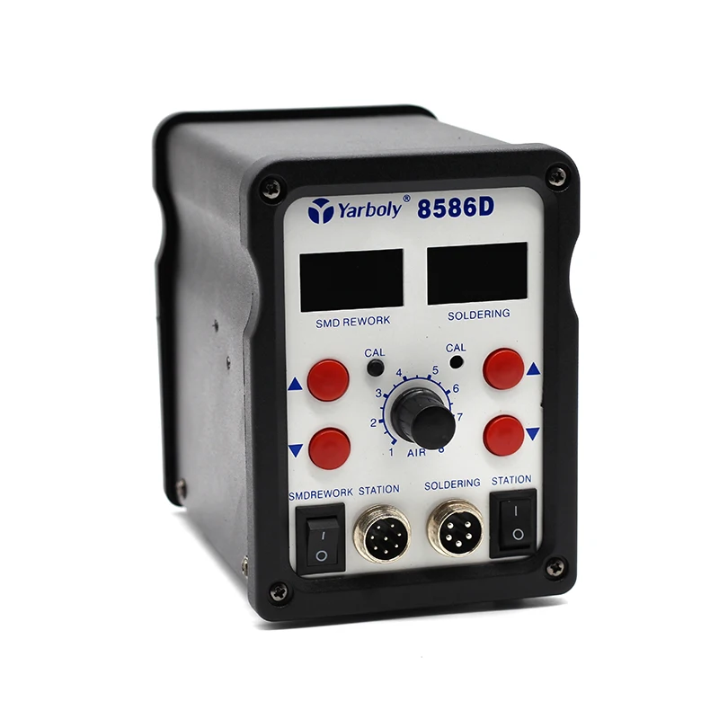 Yarboly 8586D паяльная станция двойной цифровой 2 в 1 SMD горячий воздух мобильный