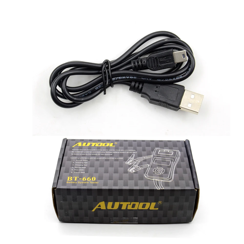 Новый AUTOOL 12V автомобиль Батарея Тестер нагрузки с принтером BT660/Multi language цифровой