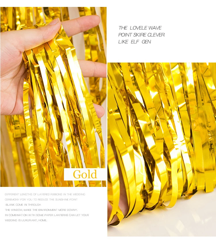 foil curtain gold