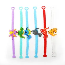 Хит 6 шт браслет в виде динозавра резиновые украшения вечерние украшения принадлежности браслет регулируемый браслет