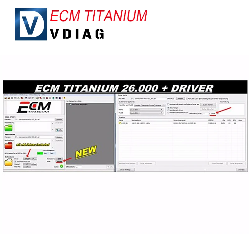 Prix pour 2016 vente Chaude ECM TITANIUM 1.61 avec 26000 + 18384 + Pilote pour KESS V2 et Ktag Prix pour 2016 vente Chaude ECM TITANIUM 1.61 avec 26000 + 18384 + Pilote pour KESS V2 et Ktag