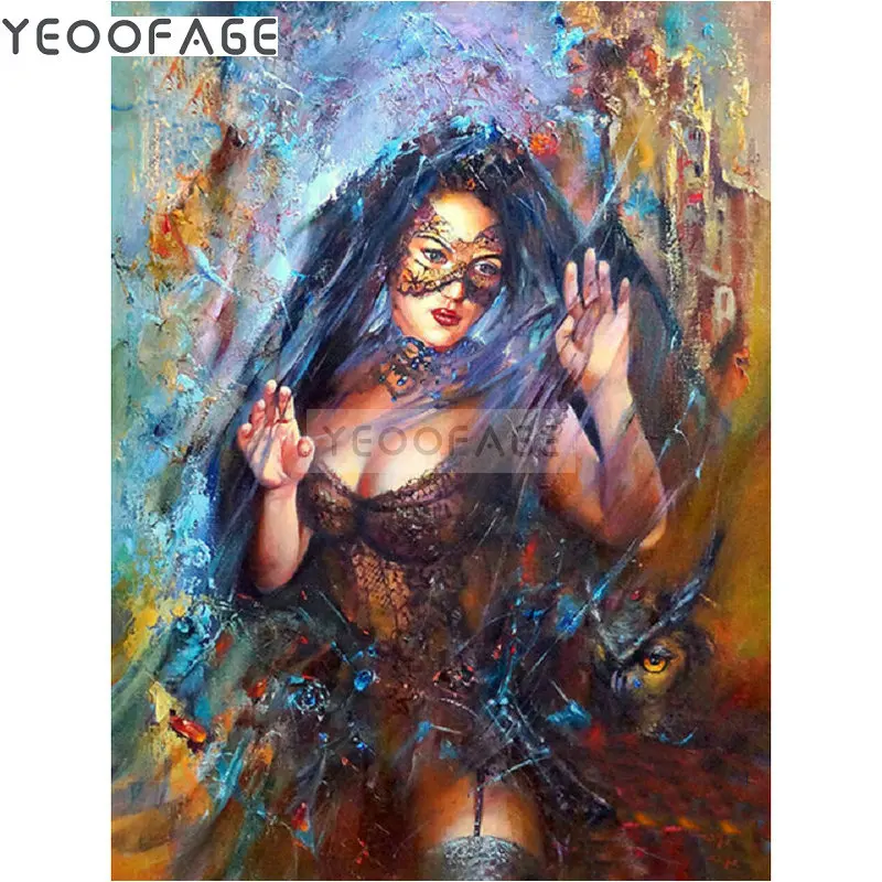 Diy Full diamond painting cross stitch kits pictures mosaic Crafts Needlework wall art decorative Embroidery Mask beauty | Дом и сад