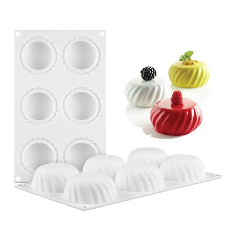 

6 Cavity Silicone Mold Sinuous Combination Of Harmonic Lines Shaped Baking Chocolate Dessert Cake Decorating Tools