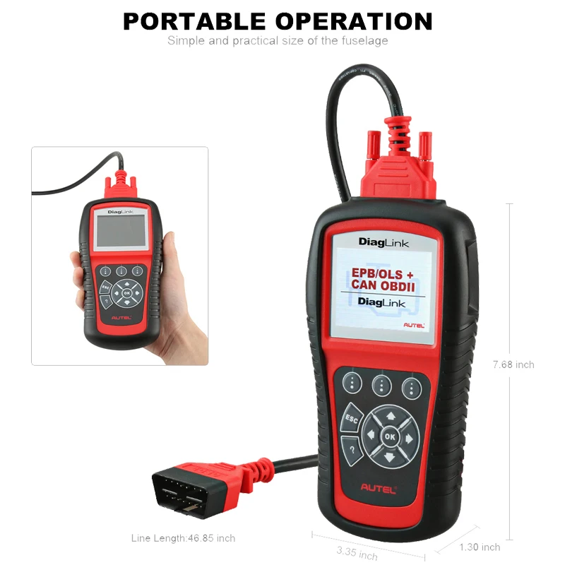 Scanner OBD2 pour moteur lecteur de code derreur de loutil de diagnostic OBDII Version am/élior/ée de MD802 syst/èmes complets airbag ABS transmission EPB remise en service Autel MaxiDiag MD805