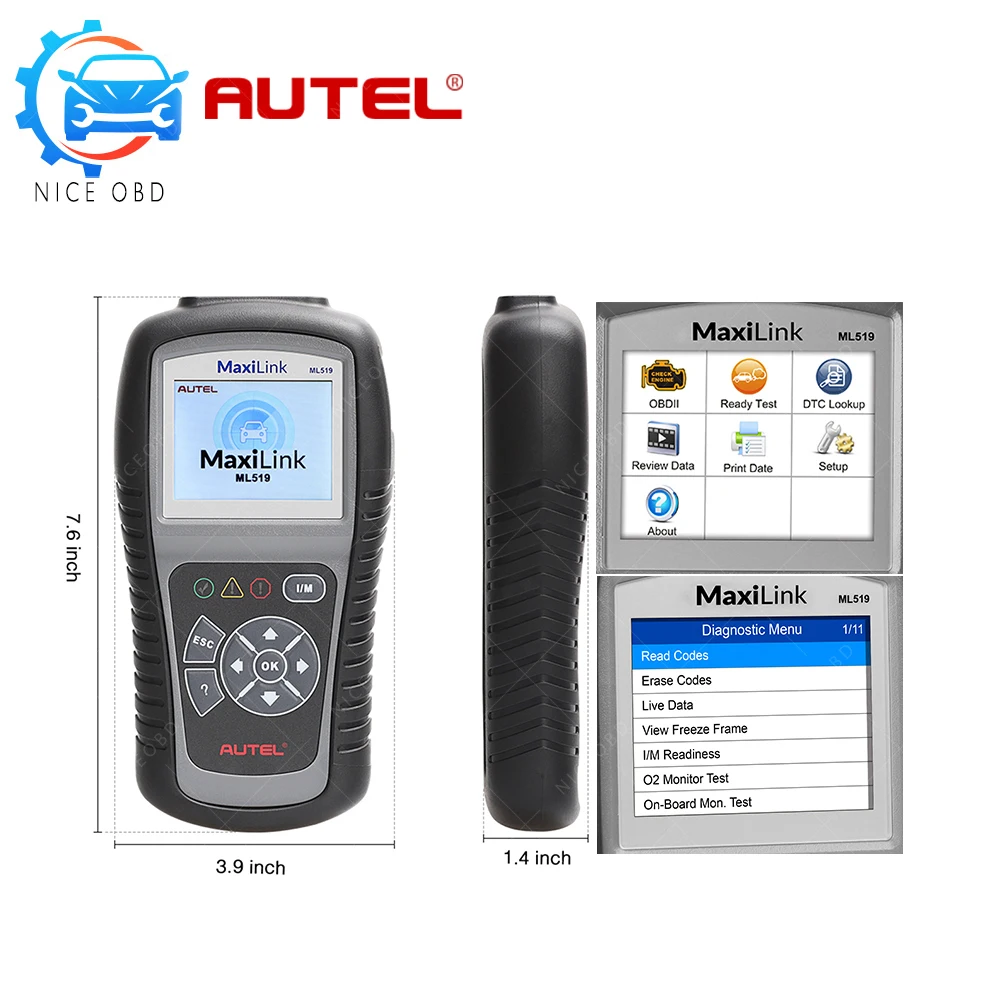 Autel maxilink ml519 auto code reader obd ii can can eobd jobd scan