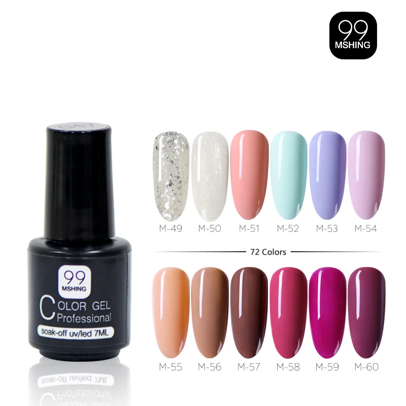 

MSHING99 7ml Gel Polish Set For Manicure Semi Permanent Vernis top coat UV LED Gel Varnish Soak Off Nail Art Gel Nail Polish