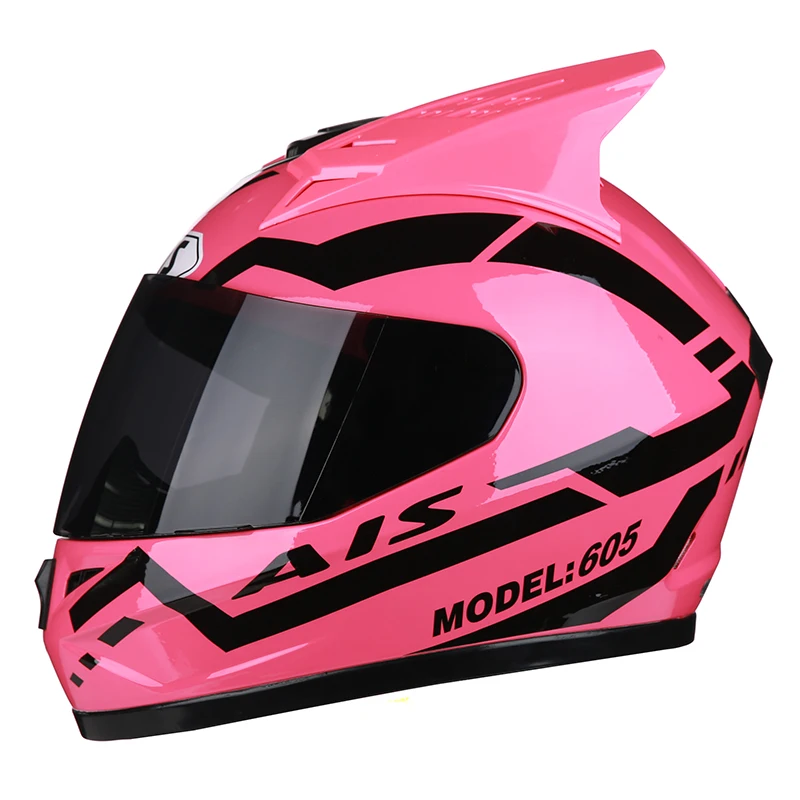 Мотоциклетный шлем флип-ап мотоциклетный шлем с внутренним солнцезащитным козырьком с двойными линзами модульный шлем для мотокросса с полным лицом Capacete Casco - Цвет: Pink 3
