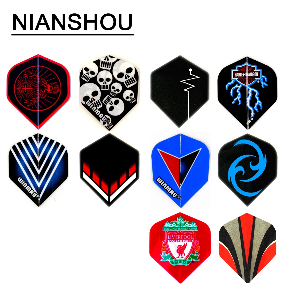 NIANSHOU 30 pcs of Darts Flights in 10 Kinds of Different Patterns