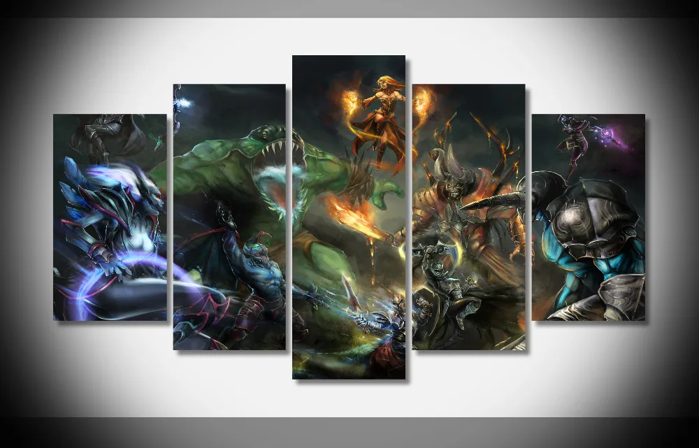 6566 Dota 2 игры плакат печать на холсте-защелка галерея wrap art домашнего декора стены