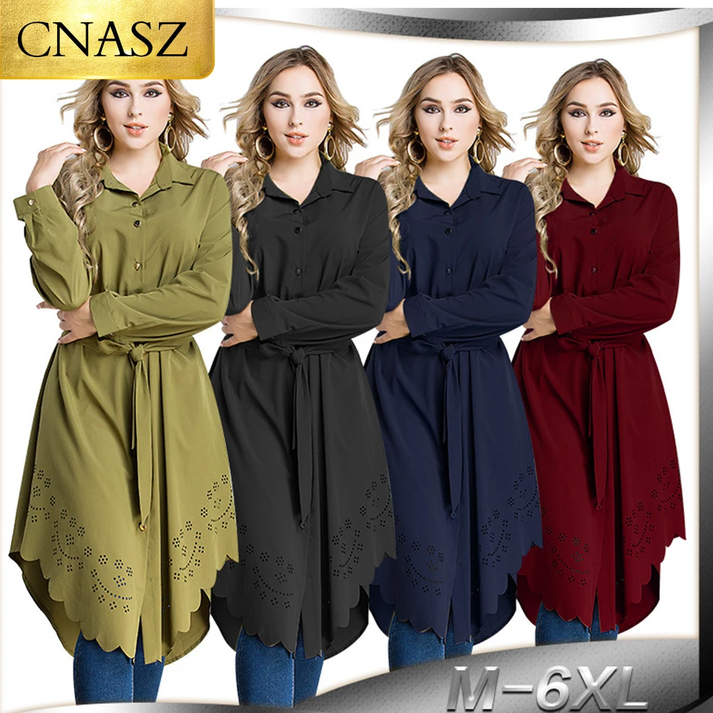 

Long Tops Islamic Clothing Robes Malaysia Abaya Dubai Muslim Women Blouse Shirt plus size 6XL muslim tops Blouse