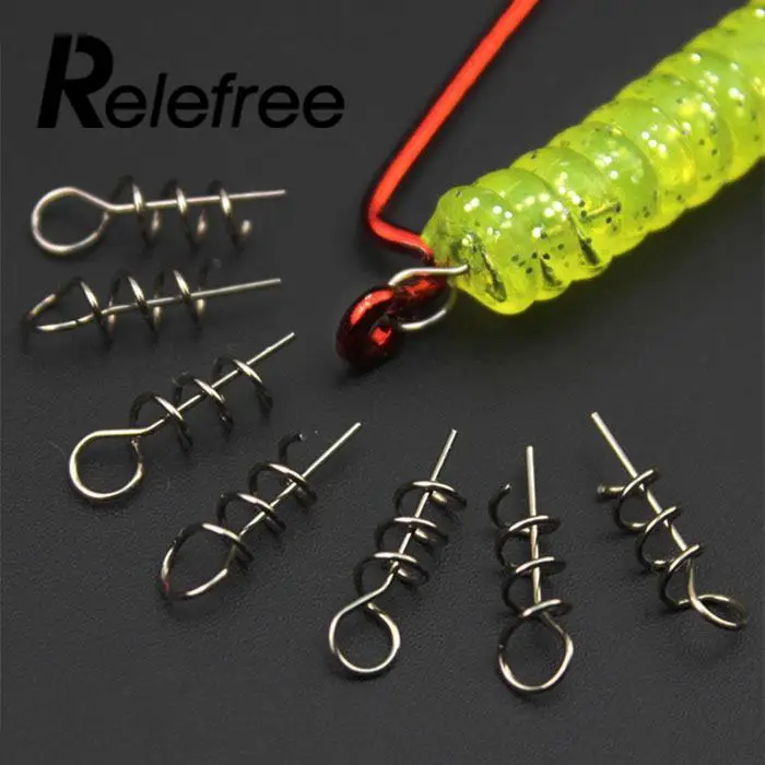 

Relefree 50Pcs Fishing Spring Needle Screw For Soft Worm Lure Hooks Pin Fixed Lock Sea Water Fish Crank Bait Tackle
