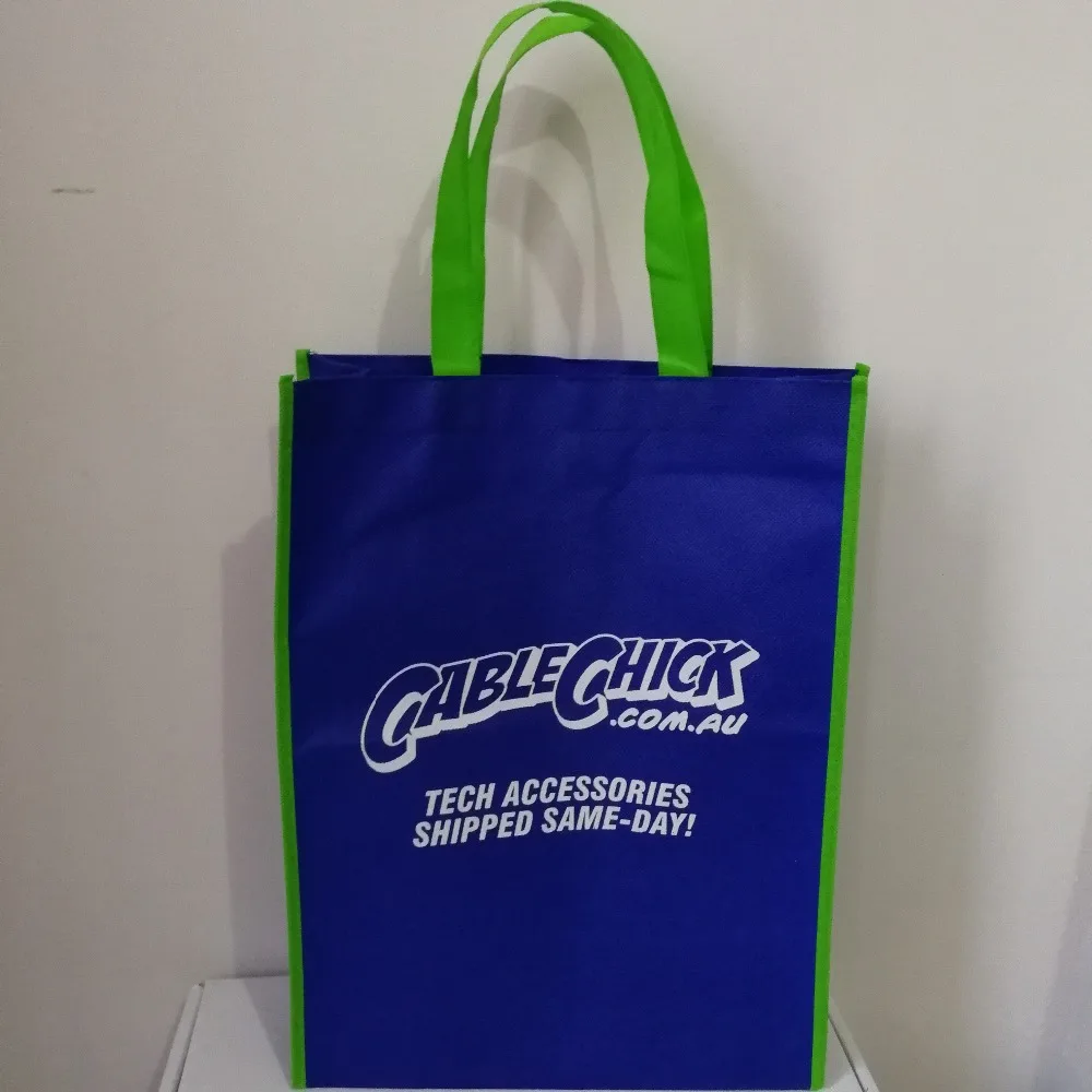 1000pcs/lot custom color bag eco friendly recyclable grocery non woven bag