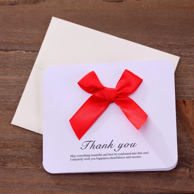 DoreenBeads 5 шт. галстук-бабочка подарочные карты с конвертами мини Открытка спасибо приглашение на день рождения год сообщение карты - Цвет: Красный