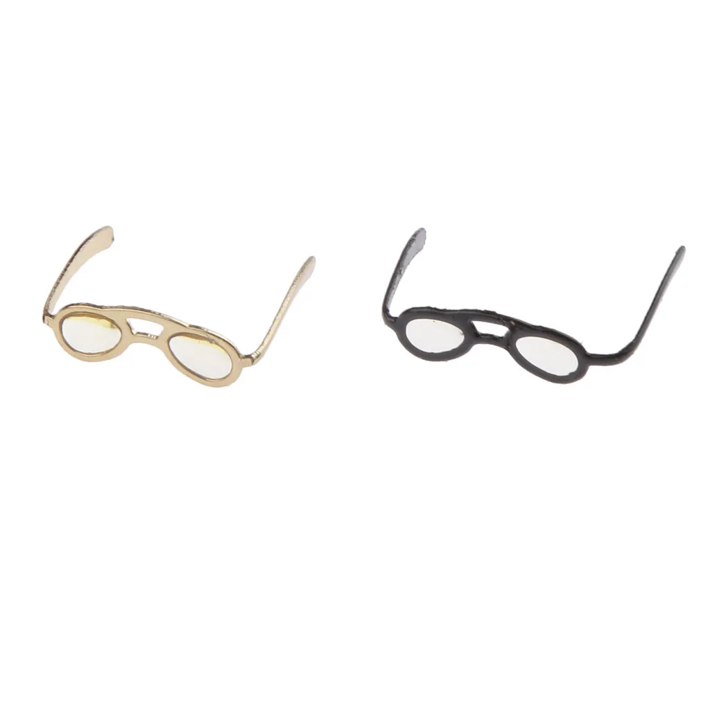 

Fashion 2 Pairs of 1:12 Dolls House Glasses Dolls House Miniature Decroation Accessories Best Christmas Gift for Kid Children