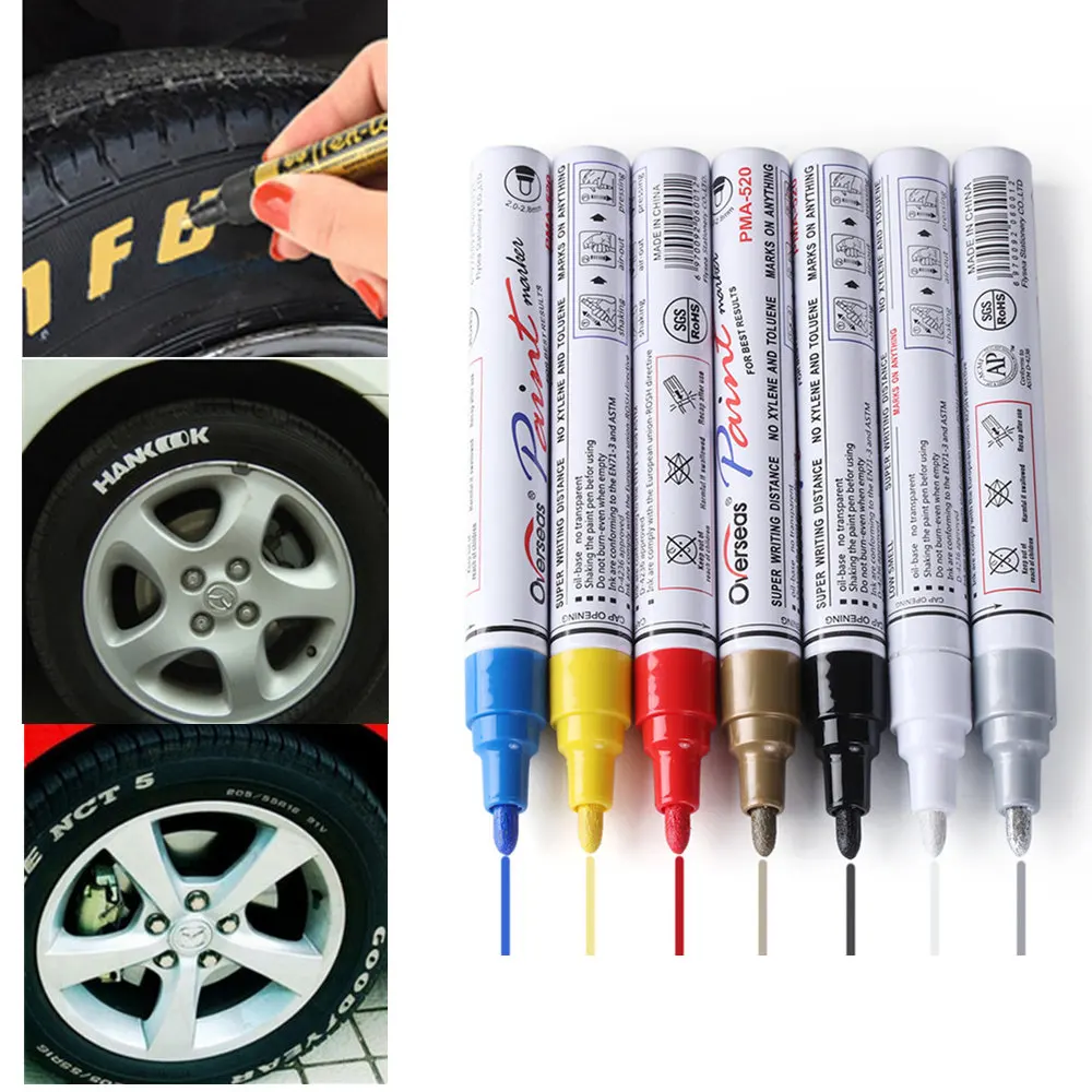 

Car Styling Colorful Waterproof Pen Car Tyre Tires Tread CD Metal Permanent Paint Markers Graffiti Oily Marker Pen