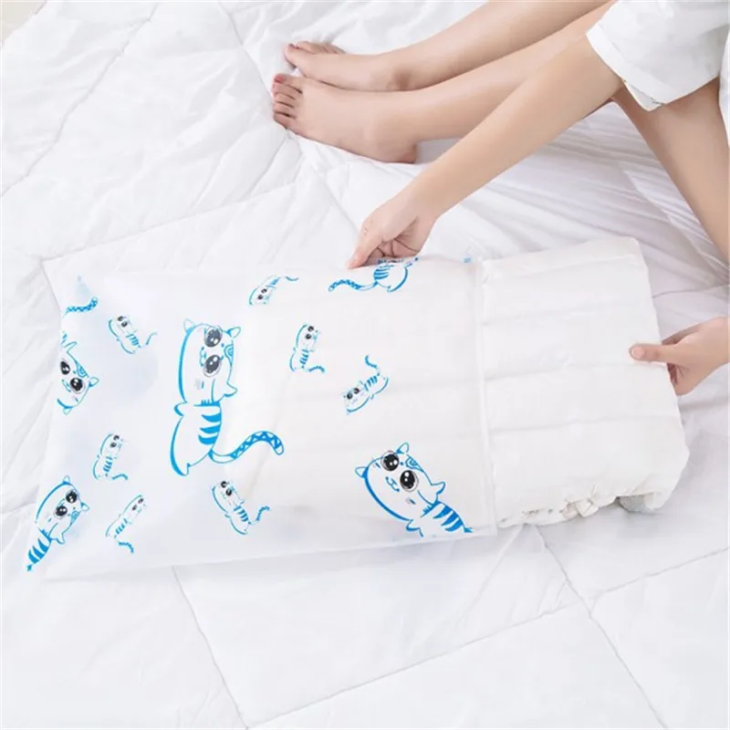 لطيف الكرتون القط PEVA للماء حقيبة التخزين دعوى للملابس الملابس الداخلية شفاف التعبئة والتغليف حقيبة السفر الأمتعة المنظم