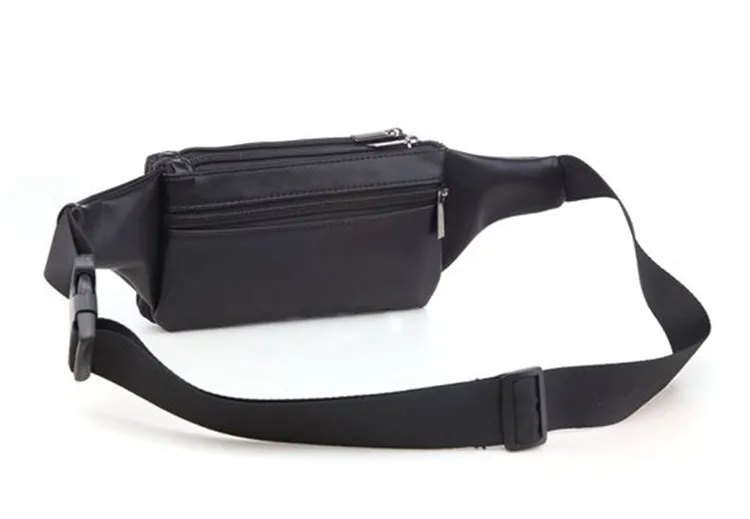 Engyee бренда небольшой талии мешок денег Для женщин сплошной черный кожаный бум карманные поясная сумка классический Рабочий ремень кошелек