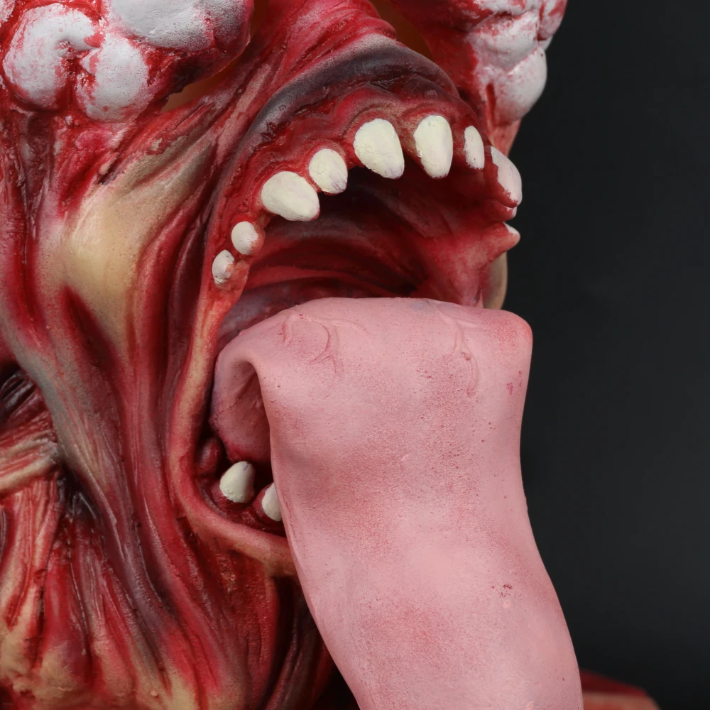 Resident Evil Rotten Horror Zombie Mask Long Tongue Haunted House Secret Room Scary Bloody Latex Eye Mask Cosplay Halloween (24)