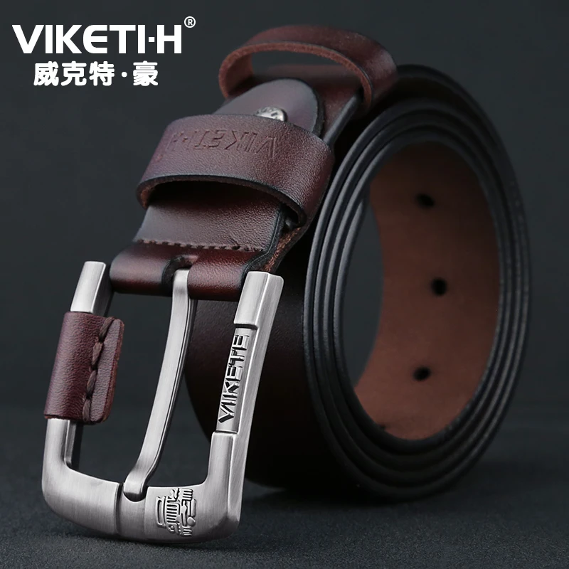 

Mens Unique Design Top Quality Solid Cow Genuine Leather Belts Male Accessories Simple Pin Buckle Belt for Men