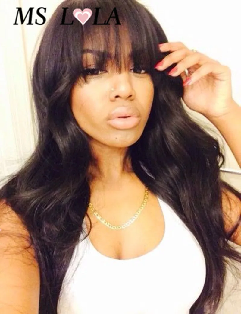 

Cheap Malaysian Virgin Human Hair Wavy Wigs Lace Front Wigs/ Full Lace Human Hair Wigs With Bangs for Black Women