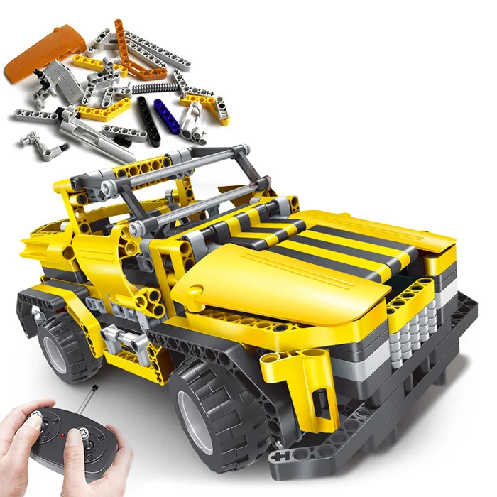 

Creative 2 In 1 Electric DIY Assembled Simulation Cool Shape Car Blocks Car With Remote Control For Kids