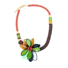 collares Flower necklace acrylic Horsewhip shape fashion jewelry statement necklace 2016 collier Chokers ethnic maxi necklace