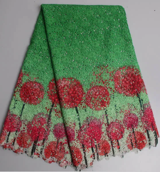 2018 Африканский 3d ткань flowerse, кружевное платье высокого качества кружевами abric зеленый французские кружева тюль кружева для праздничное