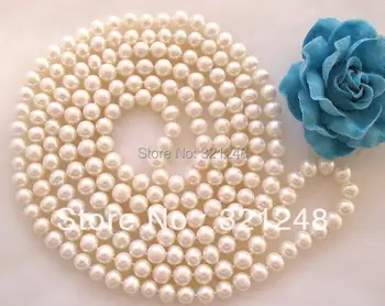 

Free shopping new 2014 Natural 8-9mm Akoya Cultured pearl necklace Chain 50" GE4568