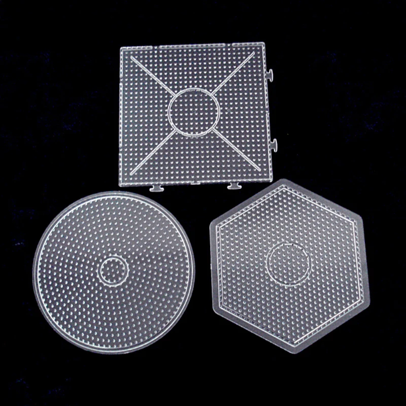 

1 Pcs Square Round Hexagon Pegboards Transparent For 5mm Hama Beads DIY Kids