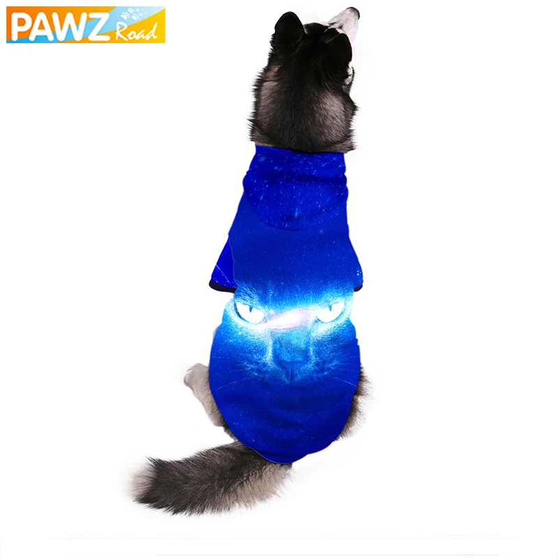 Pawzroad Pet 3D собака кофты Толстовки печати симпатичная одежда зима Костюмы для больших Товары для собак Толстовки настроить Вышивка Крестом Картины