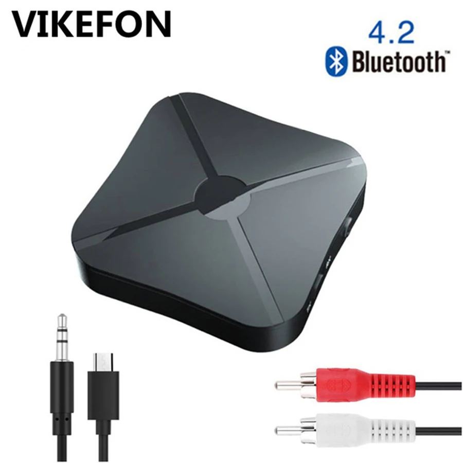 

VIKEFON Bluetooth 5.0 4.2 Receiver and Transmitter Audio Music Stereo Wireless Adapter RCA 3.5MM AUX Jack For Speaker TV Car PC