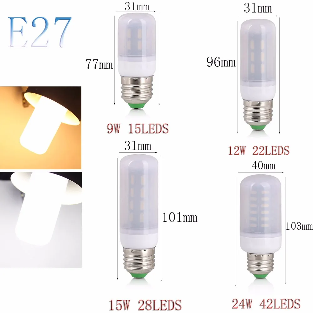 SMD 7030 E27 E14 светодиодный светильник AC220V светодиодный свет кукурузы светодиодный лампы 15 22 28 42 светодиодный s 9 Вт, 12 Вт, 15 Вт, люстра свечи освещение украшение дома