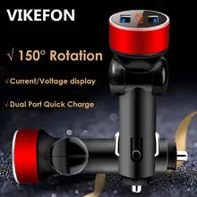 VIKEFON USB Автомобильное зарядное устройство 150 градусов вращение 3.1A двойное автомобильное usb-устройство для зарядки телефона для мобильного телефона планшета gps быстрое зарядное устройство автомобильное зарядное устройство