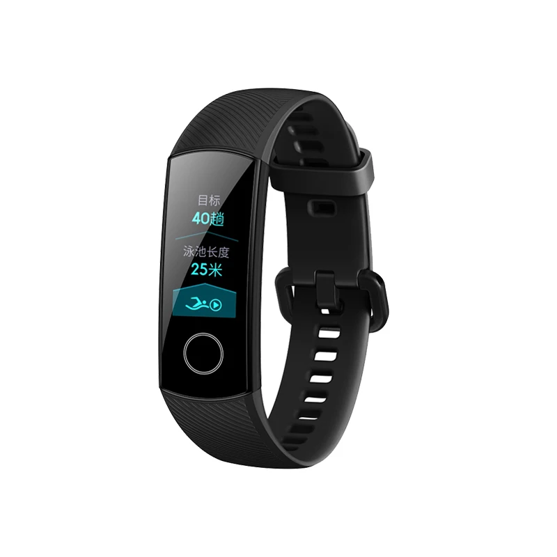 Huawei Honor Band 4 AMOLED цветной 0,95 дюймовый сенсорный смарт-браслет 50 м профессиональный водонепроницаемый датчик частоты сердечных сокращений - Цвет: BLACK COLOR