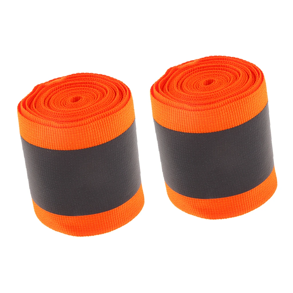 2 Roll Polyester Reflective Webbing Ribbon For Shirts Bag Fluorescent Orange