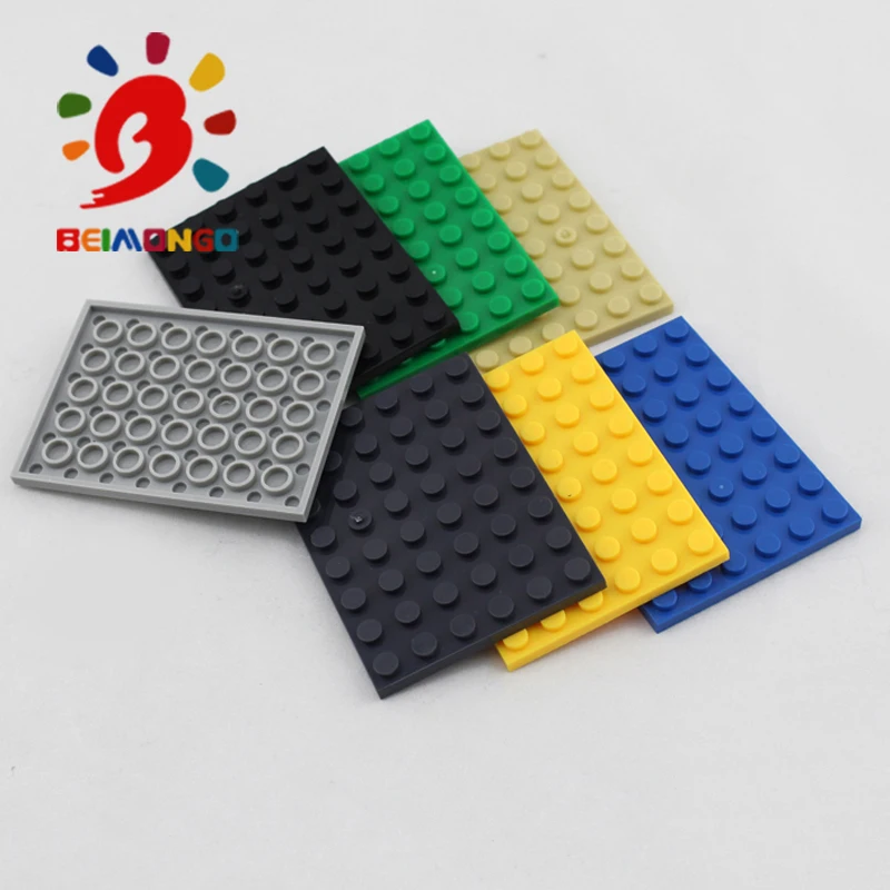 Freies Verschiffen! BEIMONGO Blöcke Platte 6x8 Bausteine 10 stücke Educational & Intelligente DIY Kinder Spielzeug kann compitabled
