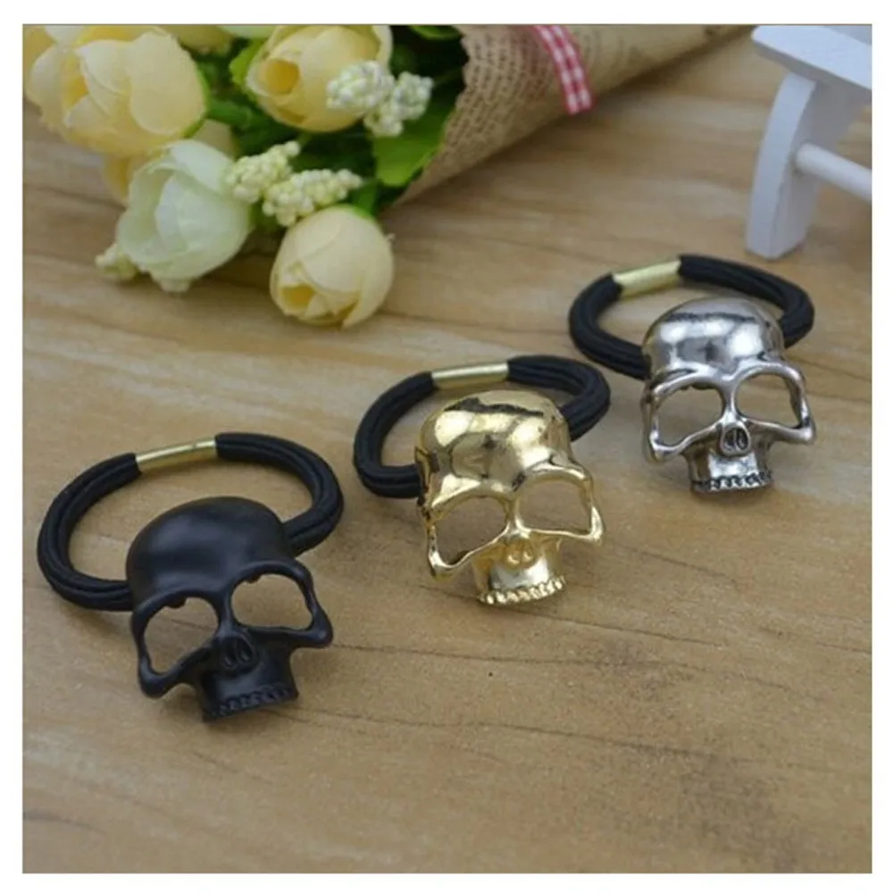 

New Arrival Fancy Women Fashion Vintage Punk Metal Skull Hairband Halloween Costume Retro three-dimensional skull Hair Rope