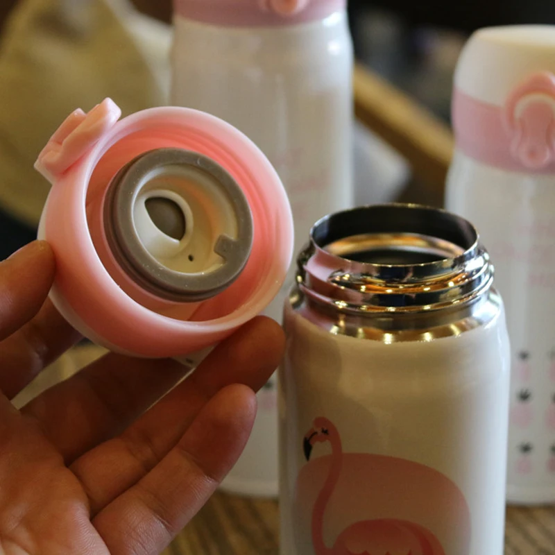 New-Thermos-Cup-Cartoon-Flamingo-Cup-Vacuum-Flask-Cup-Stainless-Steel-Water-Bottle-Travel-Coffee-Mug (2)