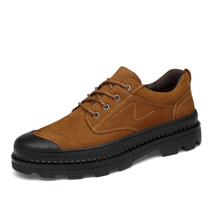 

Men Steel Toe Safety Boots Puncture-Proof Work Sneakers Breathabl Shoes First layer leather casual shoes tooling work shoe #6610