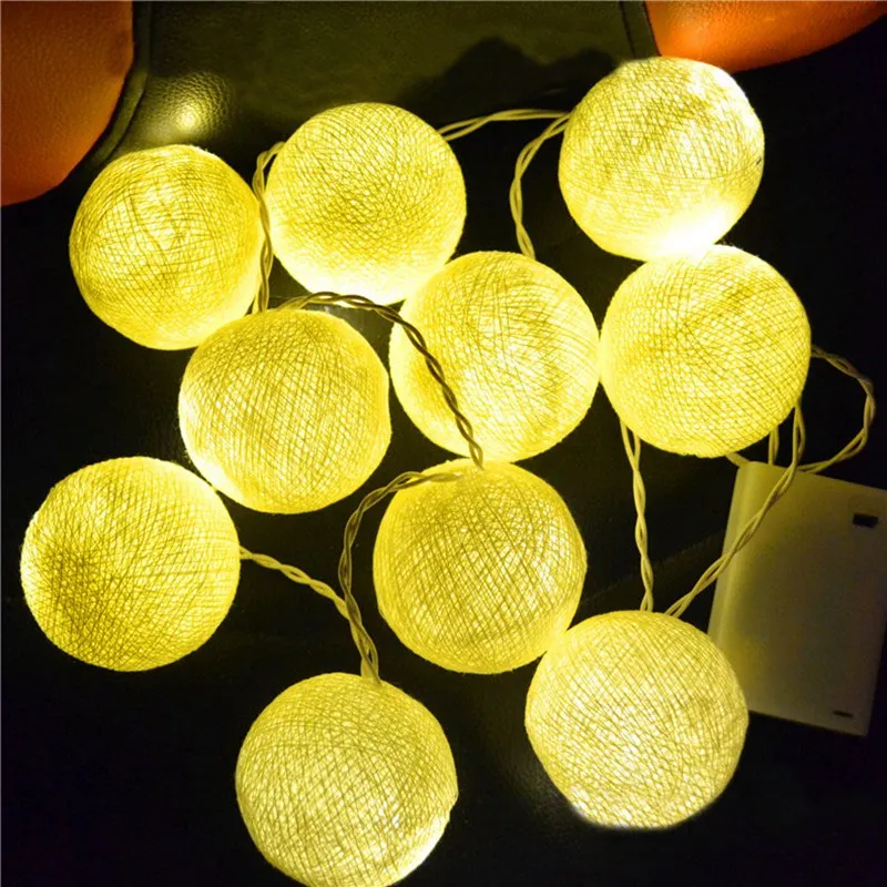 

Waterproof 5M 20LED String Light Cotton Shape Fairy Lamp Christmas Garden Party Wedding Decoration US/EU Plug LED Holiday Light