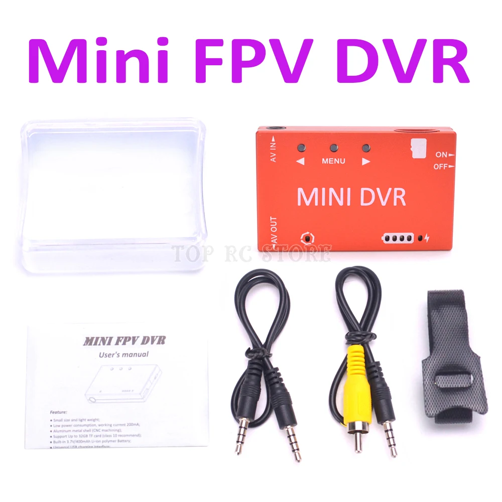 

Mini FPV DVR Video Audio Recorder FPV Recorder Built-in 3.7V 400mah Battery for FPV RC Multicopters VR Goggle
