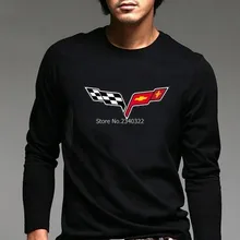 Осенне-весенняя футболка с длинными рукавами supercar speed Chevrolet Corvette хлопковая футболка с длинными рукавами