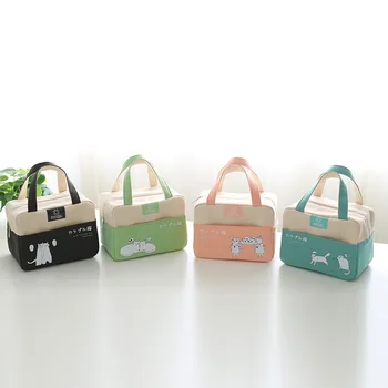 

2019 new canvas aluminum film lunch bag portable thickening lunch box cooler bag frozen food cooler bag