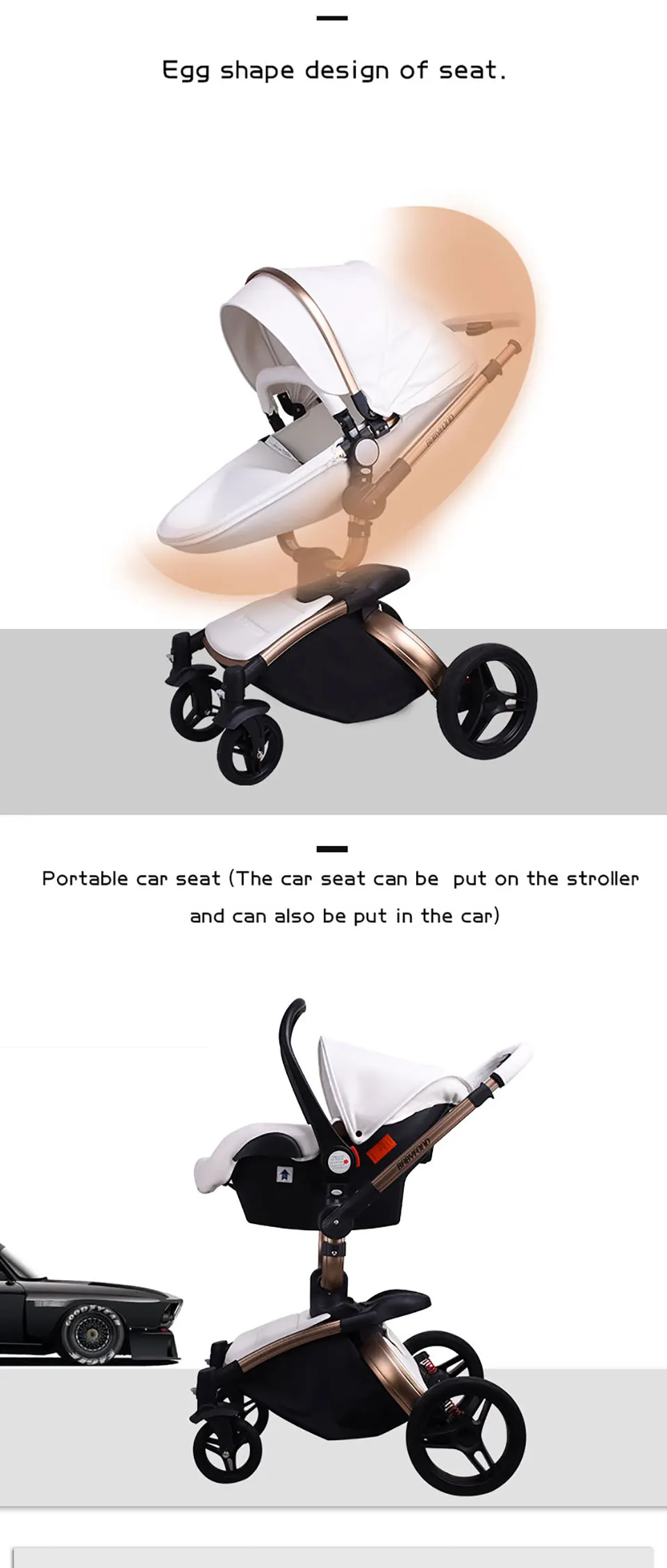 Babyfond/Роскошная детская коляска 3 в 1; модная коляска; Европейская коляска; складная детская коляска без налога; ; подарки