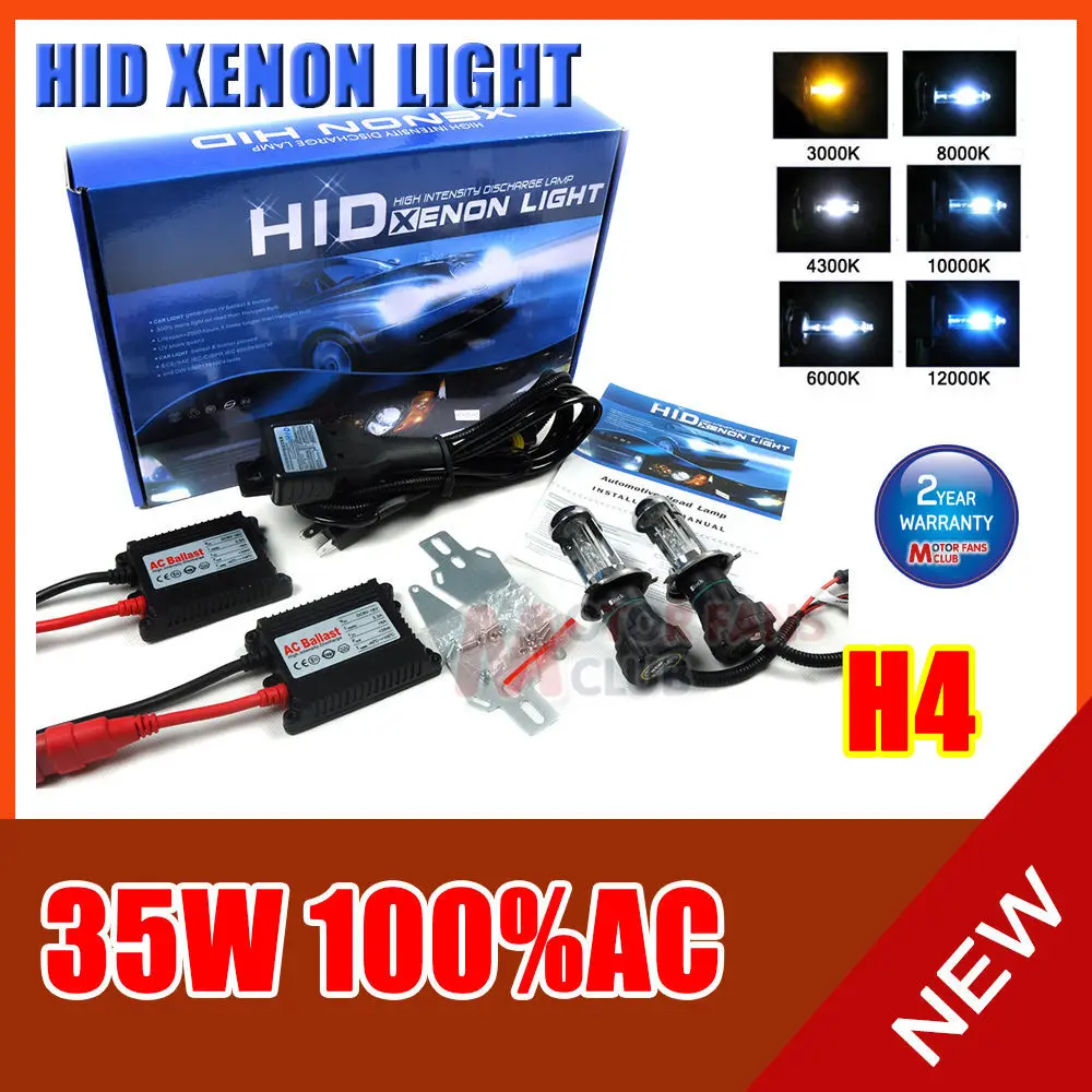 

AC 35w H4  BI-Xenon HID Conversion Kit H/L 3000K 6000K 8000K 10000K 12000K with free shipping