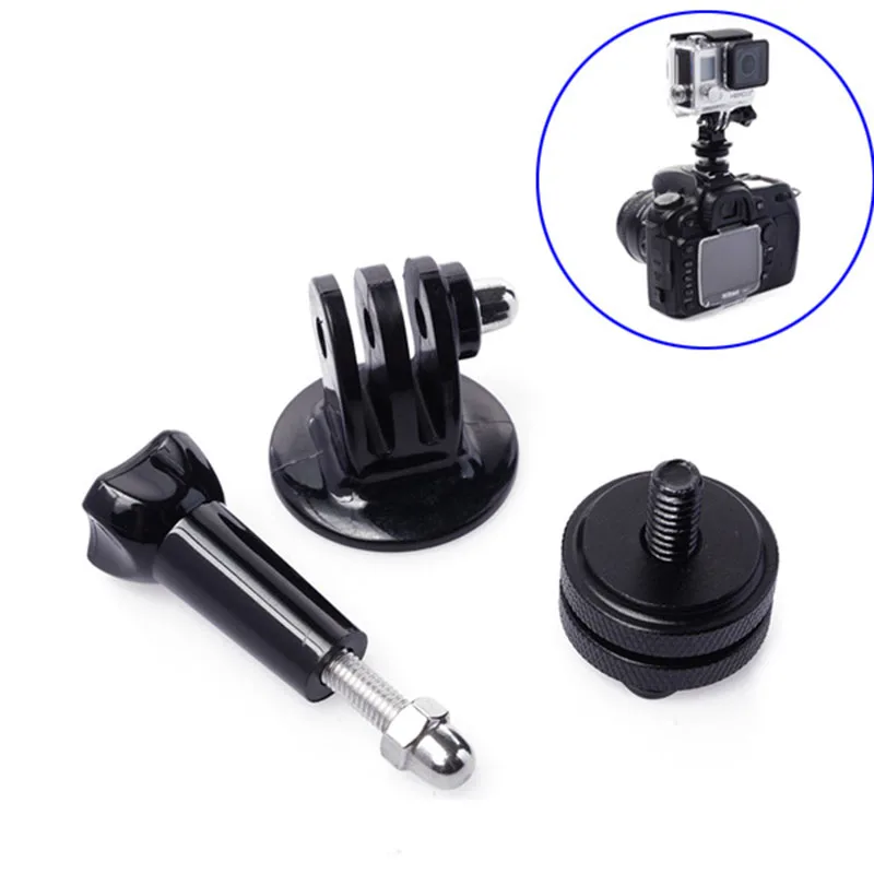Goede 3 in1 Camera Accessoires voor Gopro hero3 + 3 2 1 Sport Camera accessoires Lange Schroef + Conversie Blok + Hot Stand Drie in Een