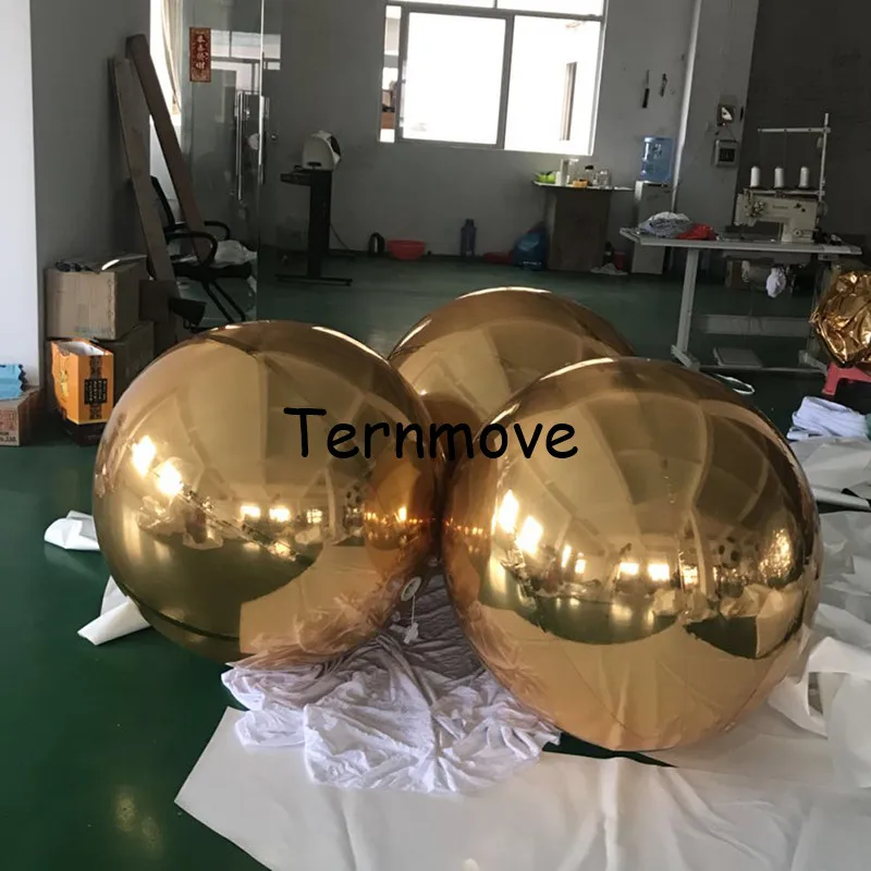 gold mirror ball 1m 1.5m inflatable reflective mirror air tight ball
